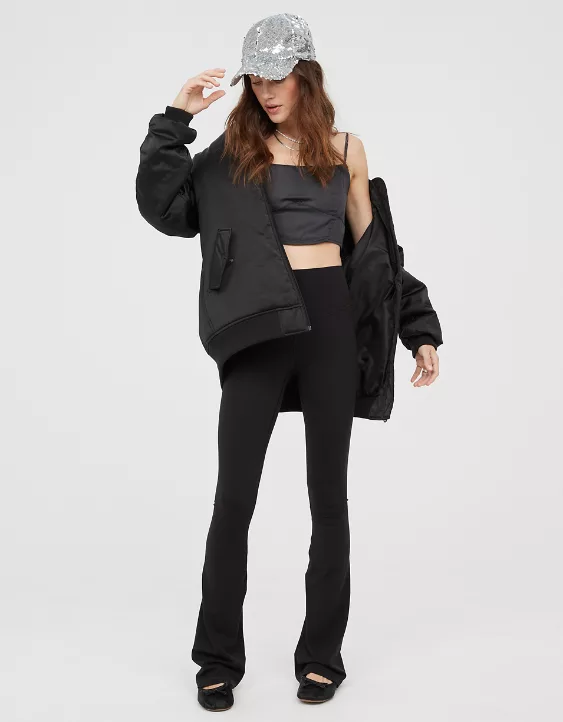 OFFLINE By Aerie Real Me XTRA High Waisted Bootcut Legging True Black - Image 4