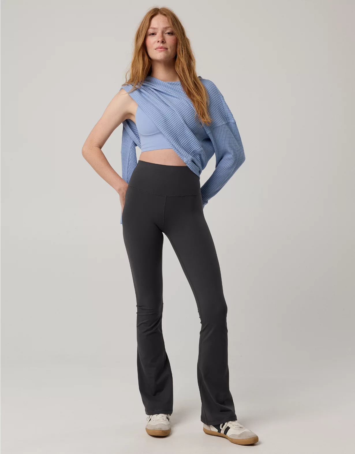 OFFLINE By Aerie The Hugger High Waisted Bootcut Legging Smoked Gray