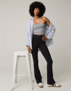 OFFLINE By Aerie The Hugger High Waisted Bootcut Legging True Black