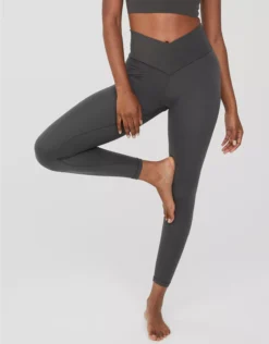 OFFLINE By Aerie Real Me High Waisted Crossover Legging Smoked Gray