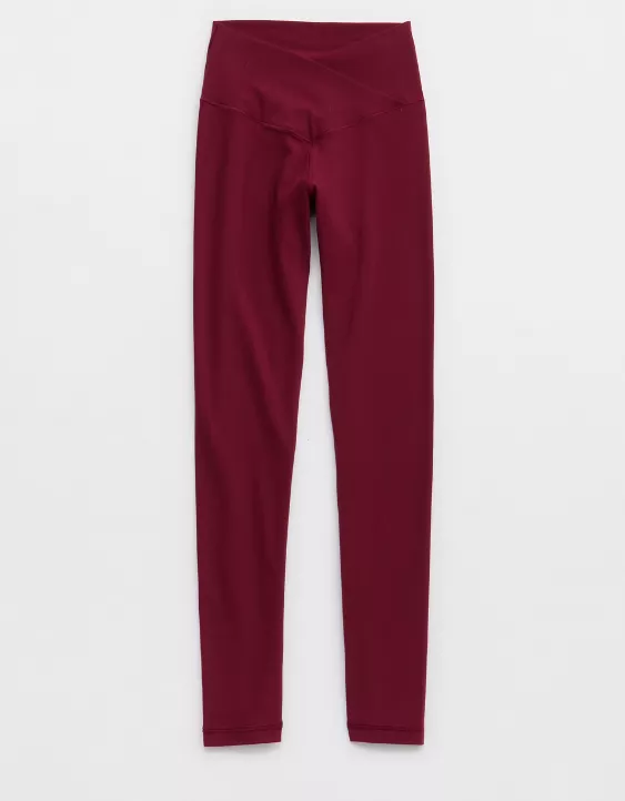 OFFLINE By Aerie Real Me High Waisted Crossover Legging Deep Cherry - Image 3