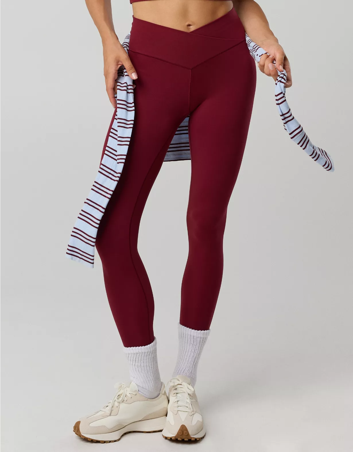OFFLINE By Aerie Real Me High Waisted Crossover Legging Deep Cherry