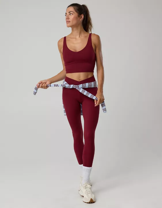 OFFLINE By Aerie Real Me High Waisted Crossover Legging Deep Cherry - Image 5