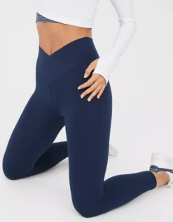 OFFLINE By Aerie Real Me High Waisted Crossover Legging Royal Navy
