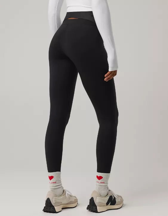 OFFLINE By Aerie The Hugger High Waisted Cross Back Legging True Black - Image 2
