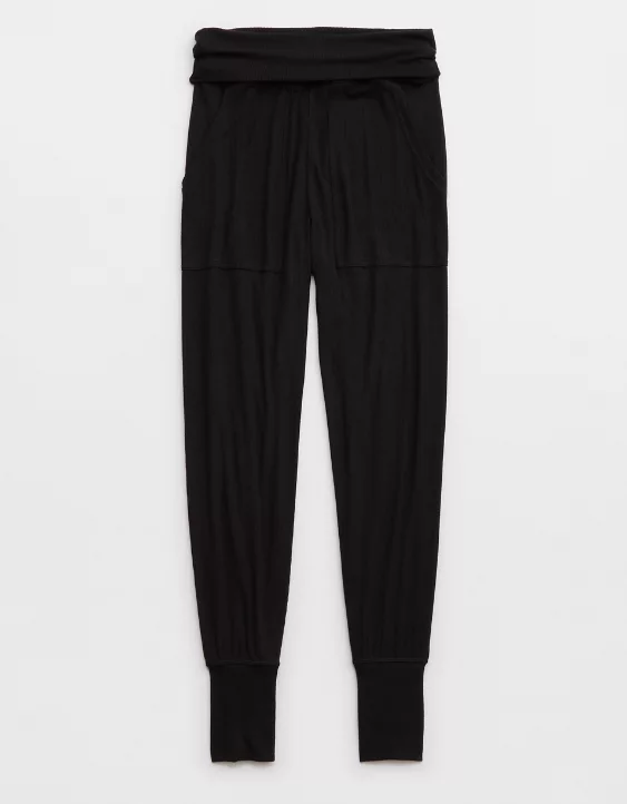 Aerie Real Soft® Ribbed Foldover Jogger - Image 3