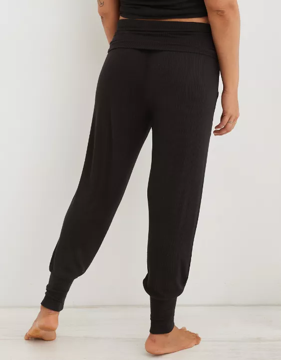 Aerie Real Soft® Ribbed Foldover Jogger - Image 2