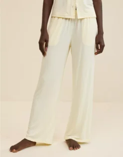 Aerie Real Soft® Ruffle Trouser PJ Pant Natural Yellow