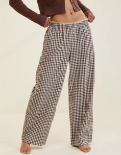 Aerie Off-Duty Poplin Trouser PJ Deep Earth