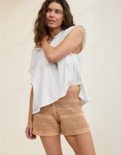 Aerie Crochet Short Koko Brown