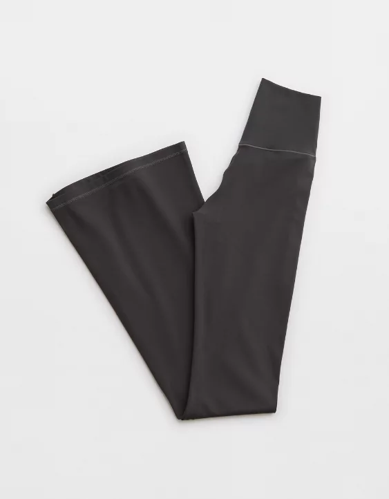 OFFLINE By Aerie Real Me High Waisted Crossover Flare Legging Smoked Gray - Image 6