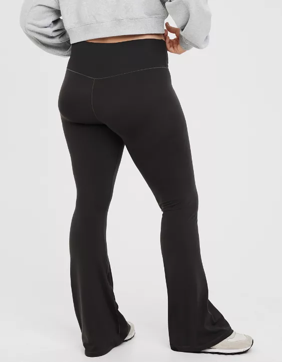 OFFLINE By Aerie Real Me High Waisted Crossover Flare Legging Smoked Gray - Image 2