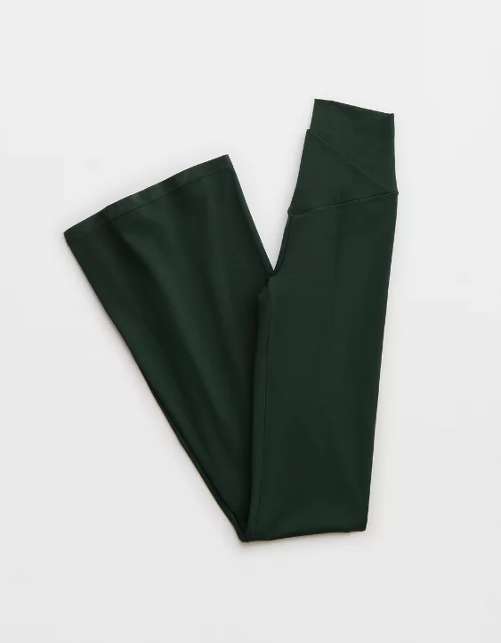 OFFLINE By Aerie Real Me High Waisted Crossover Flare Legging Mystical Green - Image 4