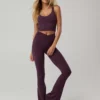 OFFLINE By Aerie Real Me High Waisted Crossover Flare Legging Cool Berry