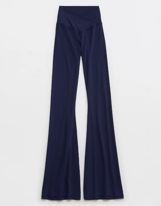 OFFLINE By Aerie Real Me High Waisted Crossover Flare Legging Royal Navy - Image 6