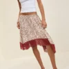 Aerie Handkerchief Midi Skirt Natural