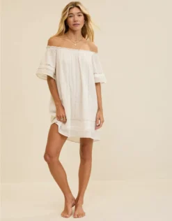 Aerie Femme Off-The-Shoulder Nightie Natural