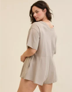 Aerie V-Neck Romper Stone Harbor