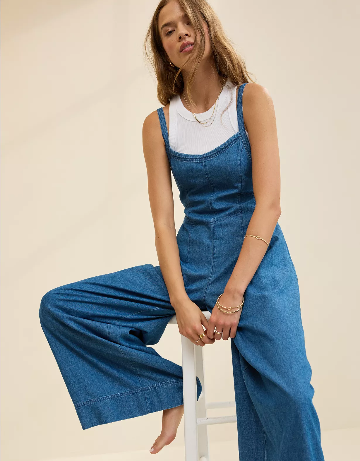 Aerie Relaxed Jumpsuit Rocky Blue