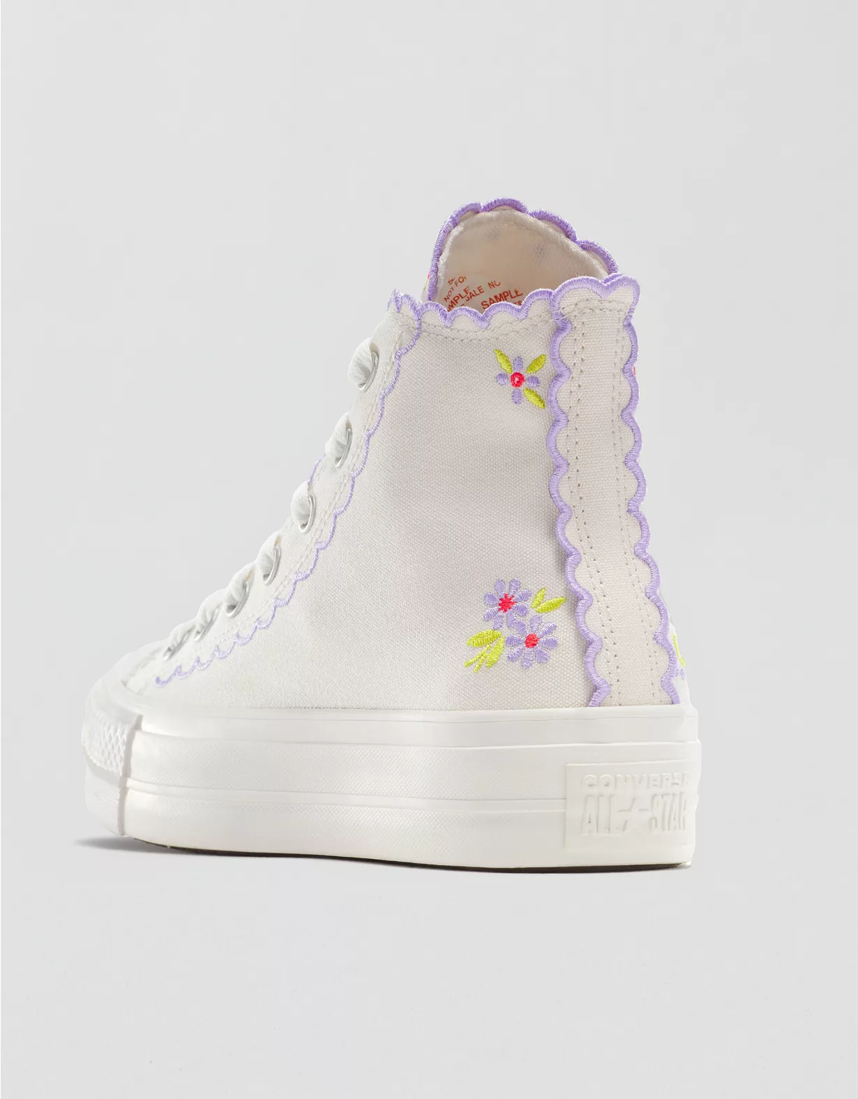 Aerie Converse Chuck Taylor All Star Embroidered Lift Platform Sneaker White - Image 2