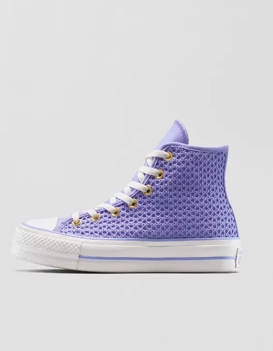 Aerie Converse Chuck Taylor All Star Knit Lift Platform Sneaker Purple - Image 2