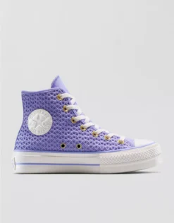 Aerie Converse Chuck Taylor All Star Knit Lift Platform Sneaker Purple