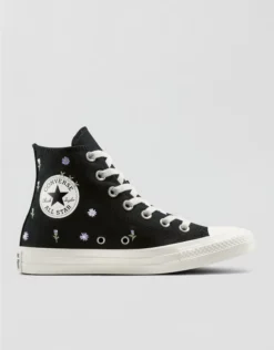Aerie Converse Chuck Taylor All Star Embroidered Lift Sneaker Black