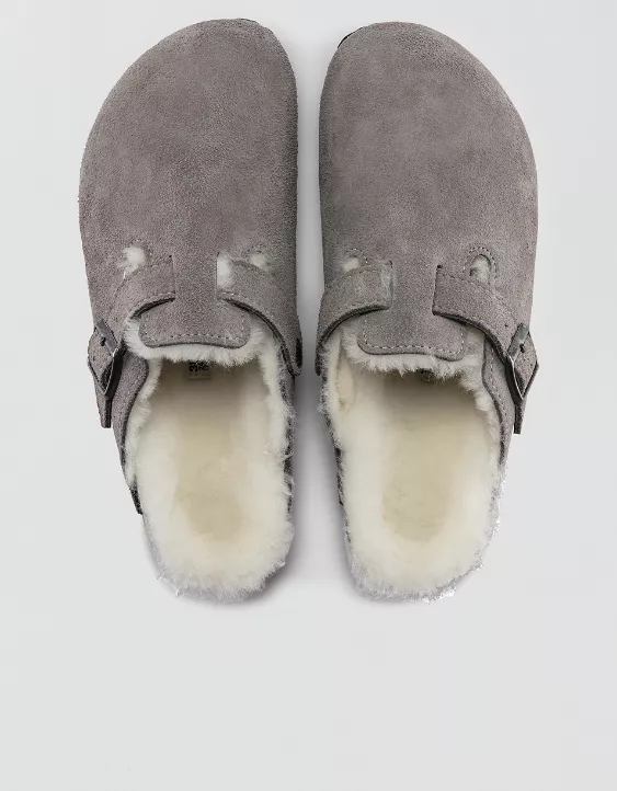 Aerie Birkenstock Boston Shearling Clog Grey - Image 2