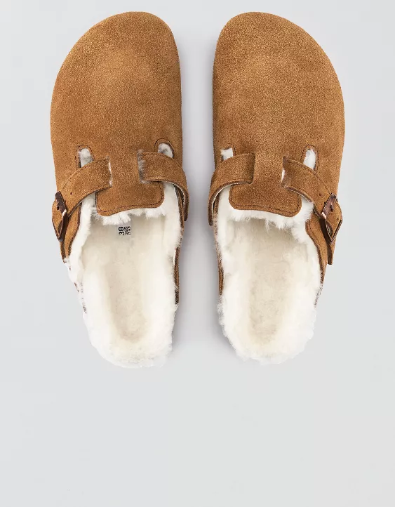 Aerie Birkenstock Boston Shearling Clog Brown - Image 2