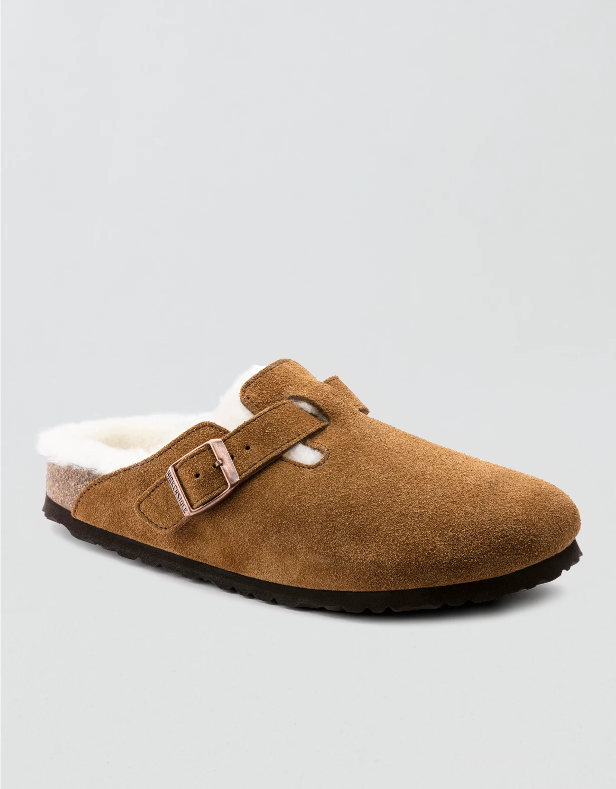 Aerie Birkenstock Boston Shearling Clog Brown
