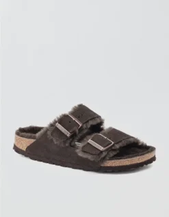 Aerie Birkenstock Shearling Arizona Sandal True Black