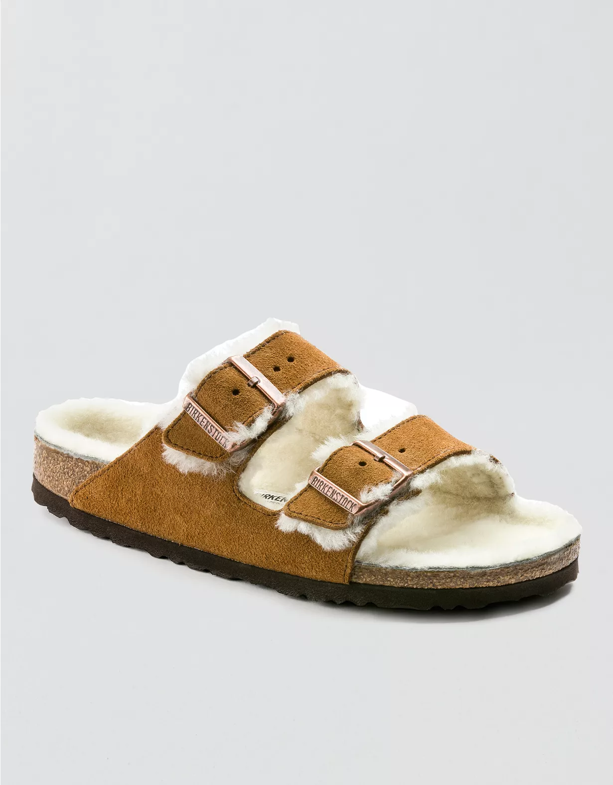 Aerie Birkenstock Shearling Arizona Sandal Brown - Image 2