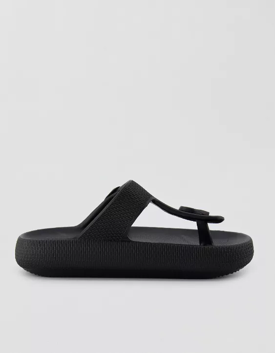 Aerie Cushionaire Flo Cloud Thong Sandal Always Black - Image 2