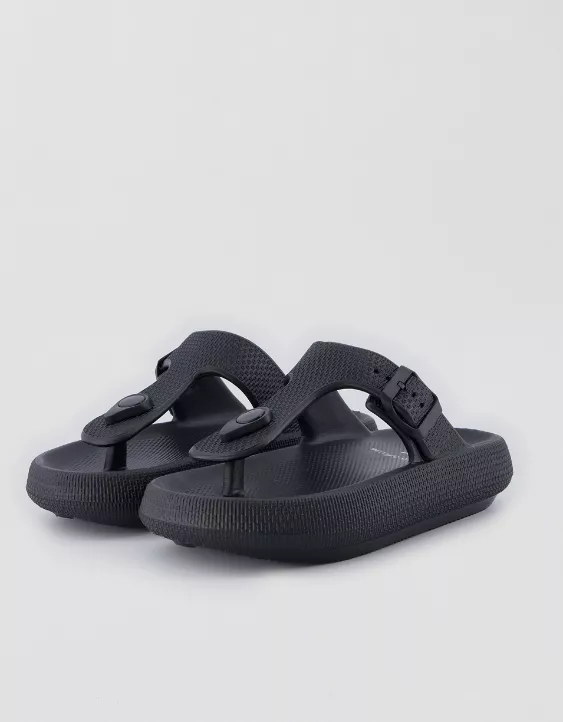 Aerie Cushionaire Flo Cloud Thong Sandal Always Black - Image 3