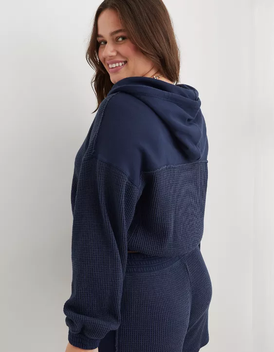 Aerie Cropped Waffle Hoodie - Image 2