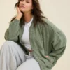 Aerie Full Zip Sweatshirt Olive Fun