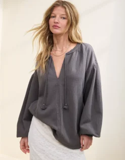 Aerie Easy Street Sweatshirt Shell Gray