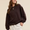 Aerie Très Chic Sweatshirt Deep Earth