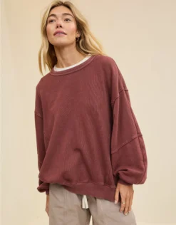 Aerie Très Chic Sweatshirt Dark Rust