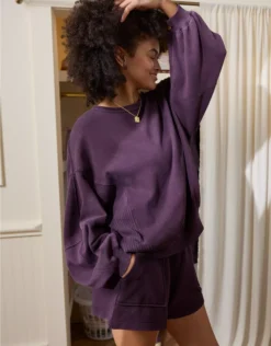 Aerie Très Chic Sweatshirt Cool Berry