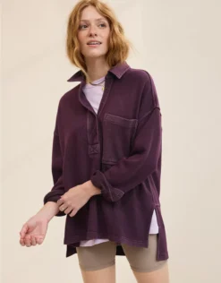 Aerie Chorewear Popover Sweatshirt Cool Berry