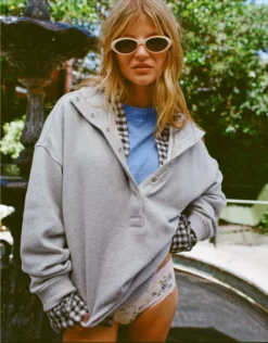 Aerie Oh Snap! Sweatshirt Medium Heather Gray