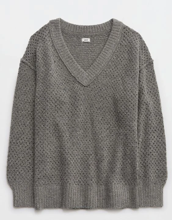 Aerie Oversized V-Neck Sweater - Image 3