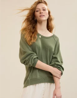 Aerie Sweater Sweatshirt Olive Fun