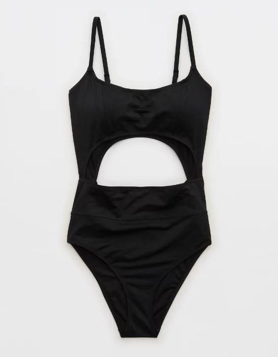 Aerie Seamed Cut Out One Piece Swimsuit - Image 3