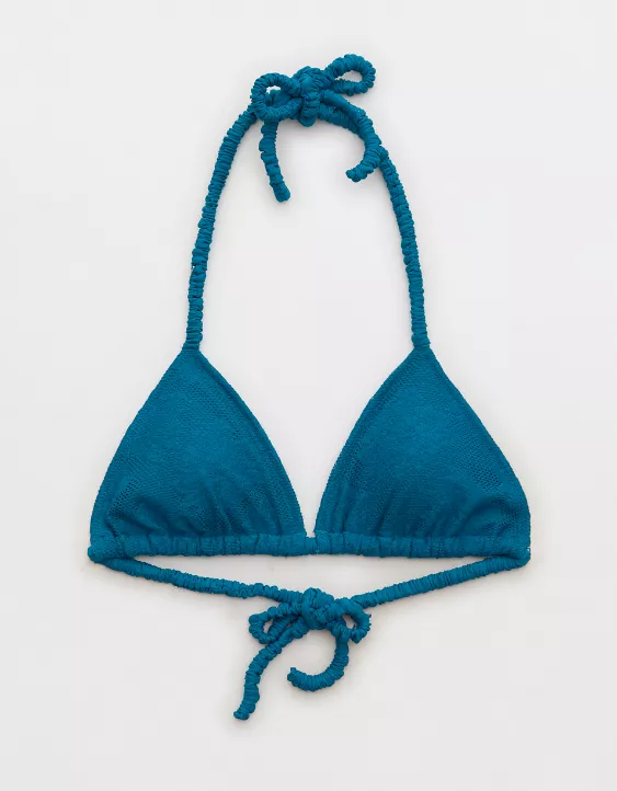 Aerie Lace Scrunchie Ties String Triangle Bikini Top - Image 3