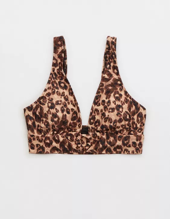 Aerie Longline Plunge Leopard Ring Bikini Top - Image 3