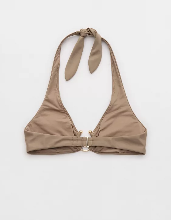 Aerie Halter Voop Bikini Top Beige - Image 5