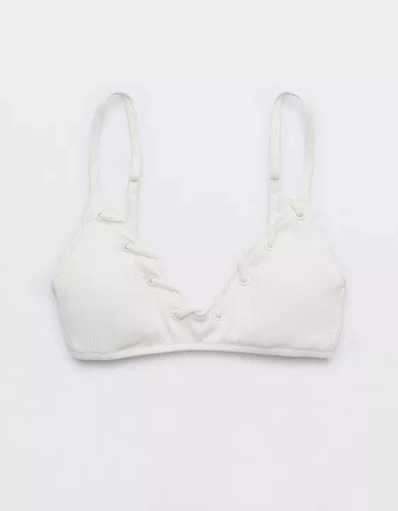 Aerie Ribbed Voop Bikini Top Soft Muslin - Image 3