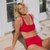 Aerie The Andie Havana Bikini Top Red